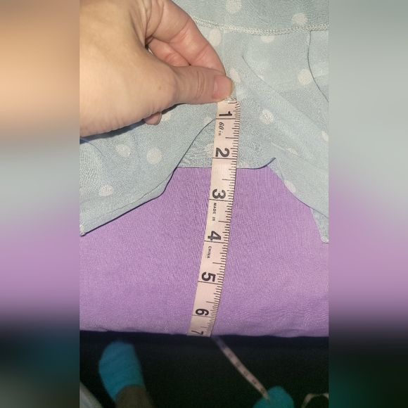 Classic Fashion Pastel Blue and White Polka Dot Long Sleeve Romper Size Small. - Picture 8 of 8